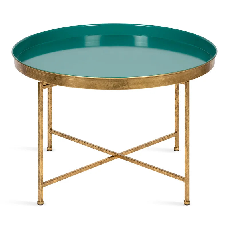 Round Metal Coffee Table - 28.25x28.25x19