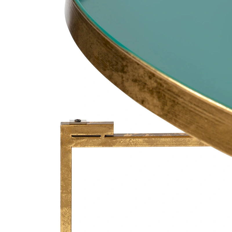 Round Metal Coffee Table - 28.25x28.25x19