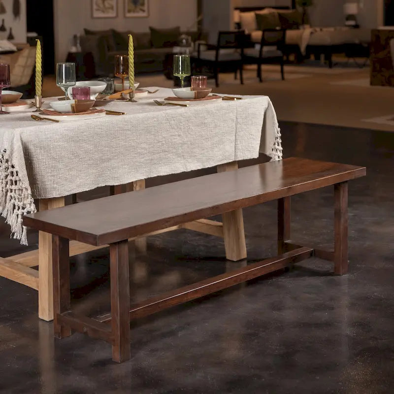 Elegant style Acacia Trestle Bench
