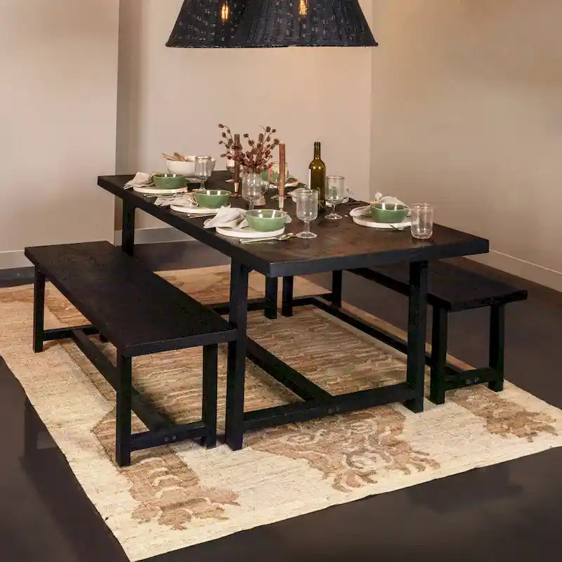 Elegant style Acacia Trestle Bench