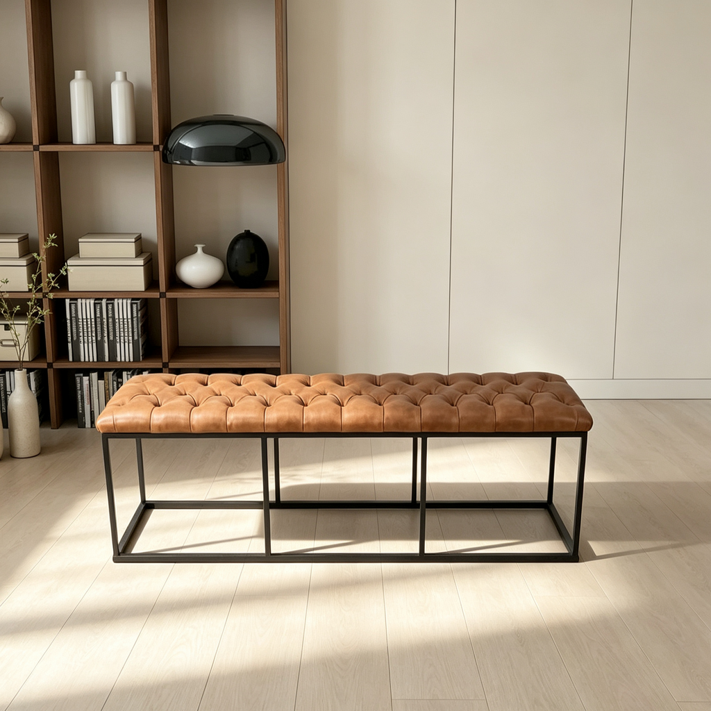 Modern Faux Leather Decorative Storage Bench